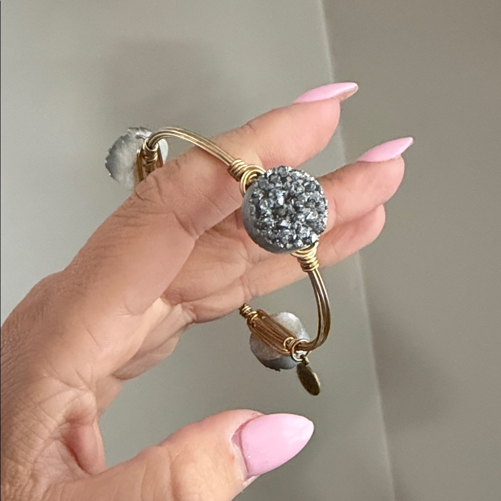 Bourbon and Boweties -  Gray/Silver Medium Druzy